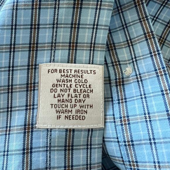 Peter Millar Button Up Plaid Shirt Men’s Size XL Blue 100% Cotton Preppy - Picture 4 of 9